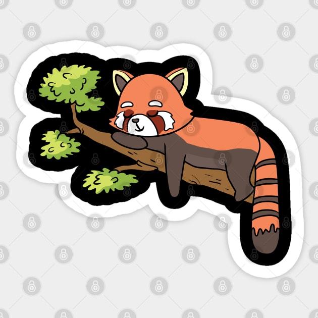Red Panda sleeping Sticker by theanimaldude